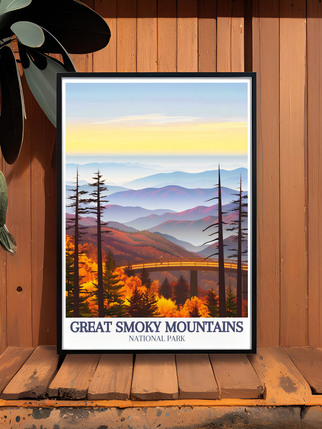 Highlighting the scenic views from Clingmans Dome, this wall poster brings the beauty of the Smoky Mountains into your home. Whether youve visited the park or simply admire its splendor, this artwork is perfect for your décor.