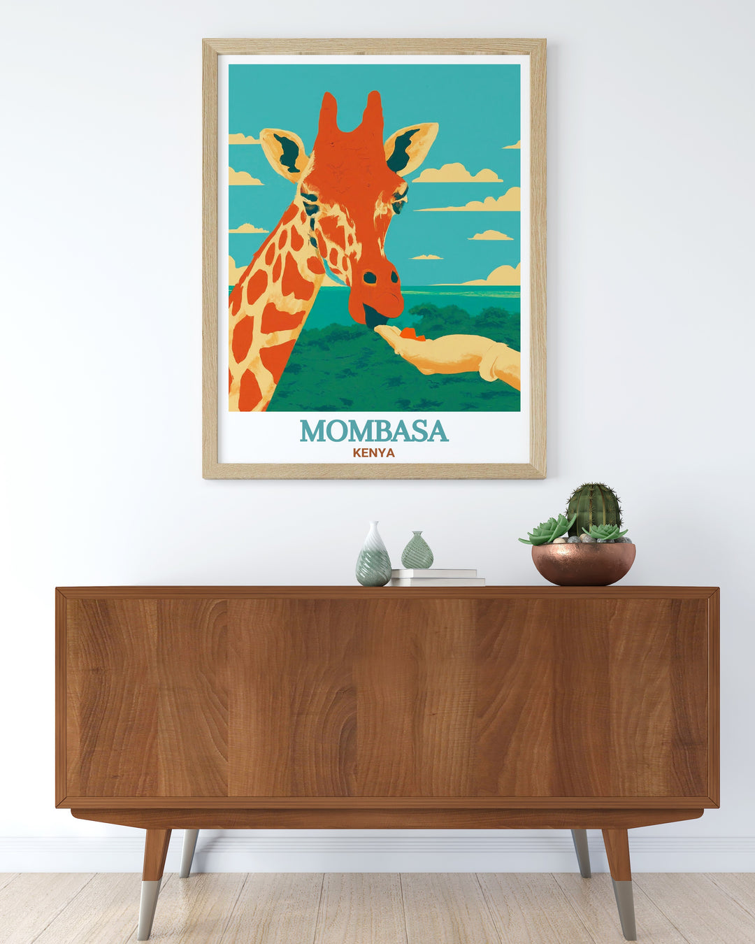 The Haller Park Travel Print showcases the vibrant flora and fauna of one of Mombasas most beloved natural reserves. A perfect addition to any nature themed room, it brings the serenity of Kenyas coastal wildlife to your walls.