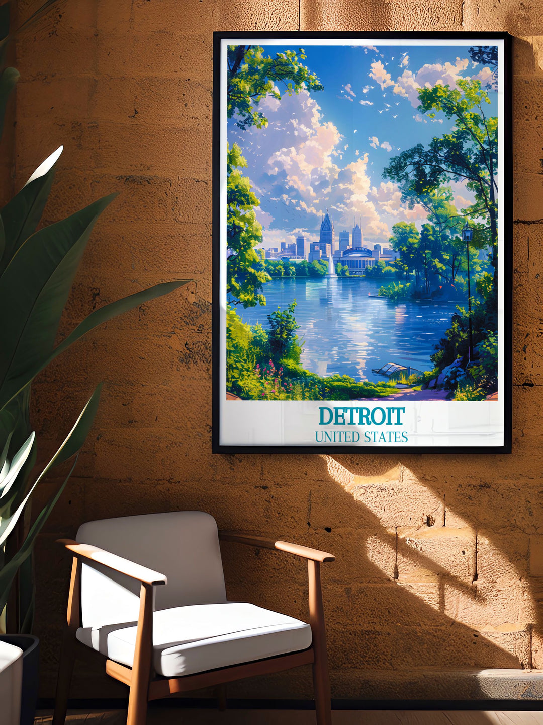 Custom print featuring unique perspectives of Detroit, capturing the dynamic energy and historical significance of Motor City.