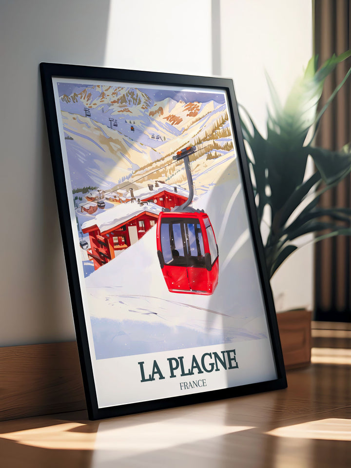 France Wall Art featuring La Plagne with Vanoise Express Montchavin Les Coches adds elegance and adventure to your decor. This artwork is a great choice for anyone who appreciates stunning mountain views and modern interior design.