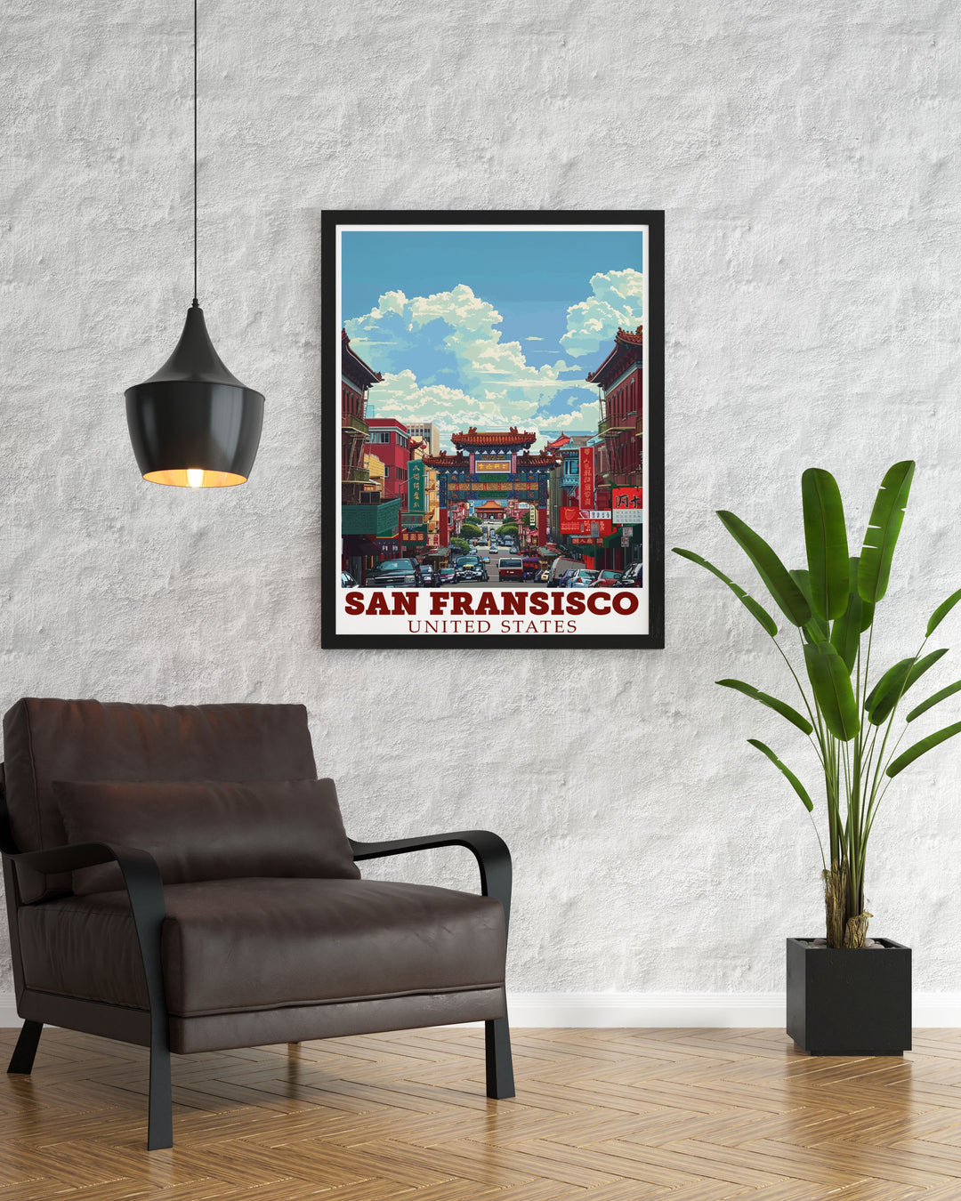 San Francisco print of the Golden Gate Bridge and Dragons Gate captures the beauty of Northern California making it an excellent choice for USA travel art and stunning living room decor