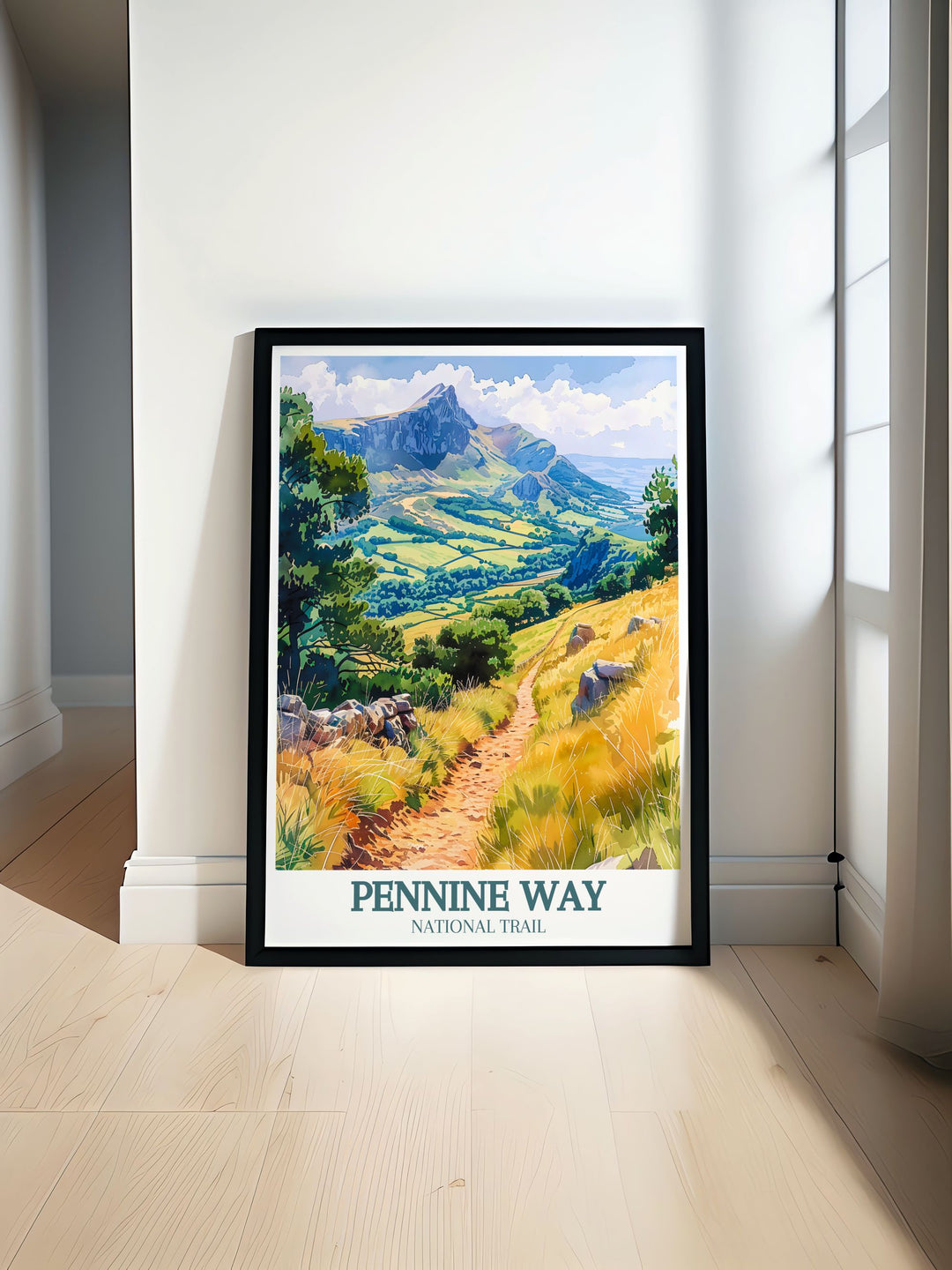 Peak District Print featuring the stunning landscapes of the Pennines capturing the serene beauty and natural charm of the UK National Parks ideal for home decor and nature enthusiasts