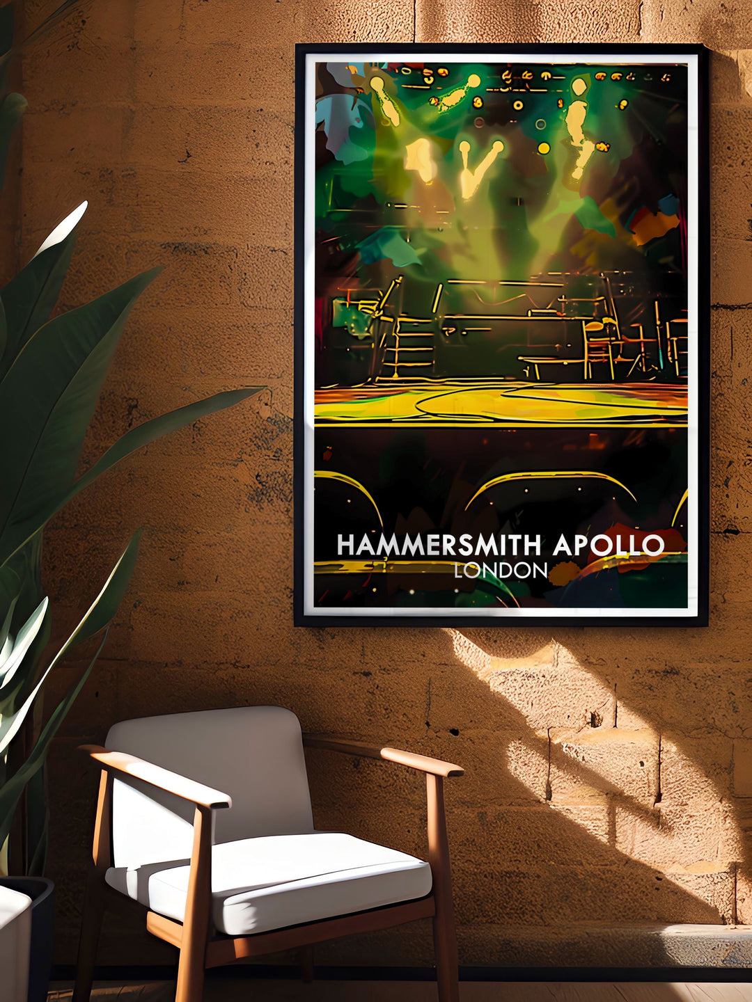 An intricate depiction of Hammersmith Apollo, this art print showcases the venues dynamic stage and historic charm, perfect for adding a touch of live performance magic to your decor.