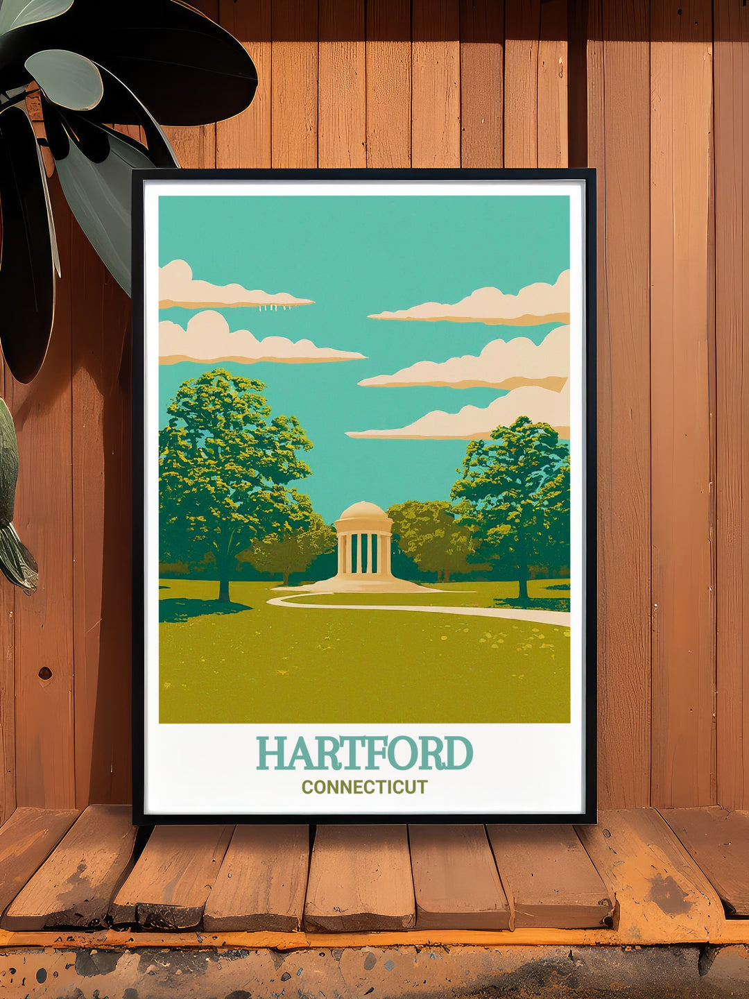 Hartford poster featuring Bushnell Park stunning prints that showcase the citys iconic landmarks. The vibrant colors and elegant design make this piece a standout choice for gifts or personal decor perfect for those who appreciate modern city art.