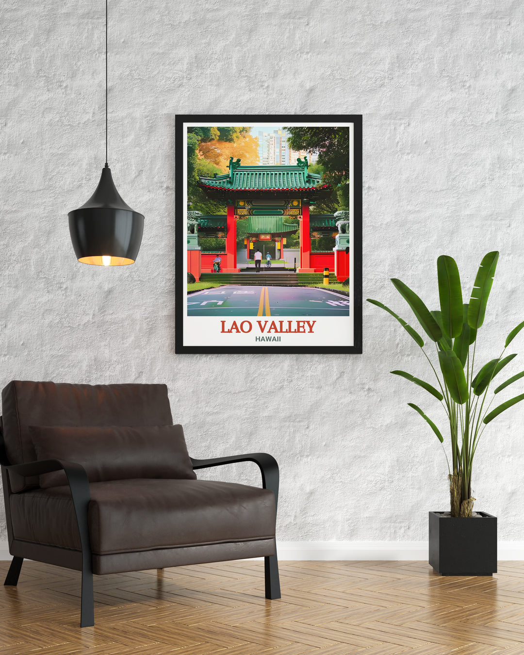 Bring the essence of Mauis landscapes into your space with this Lao Valley travel print. The artworks rich colors and detailed scenery make it a stunning addition to any collection of nature inspired decor.