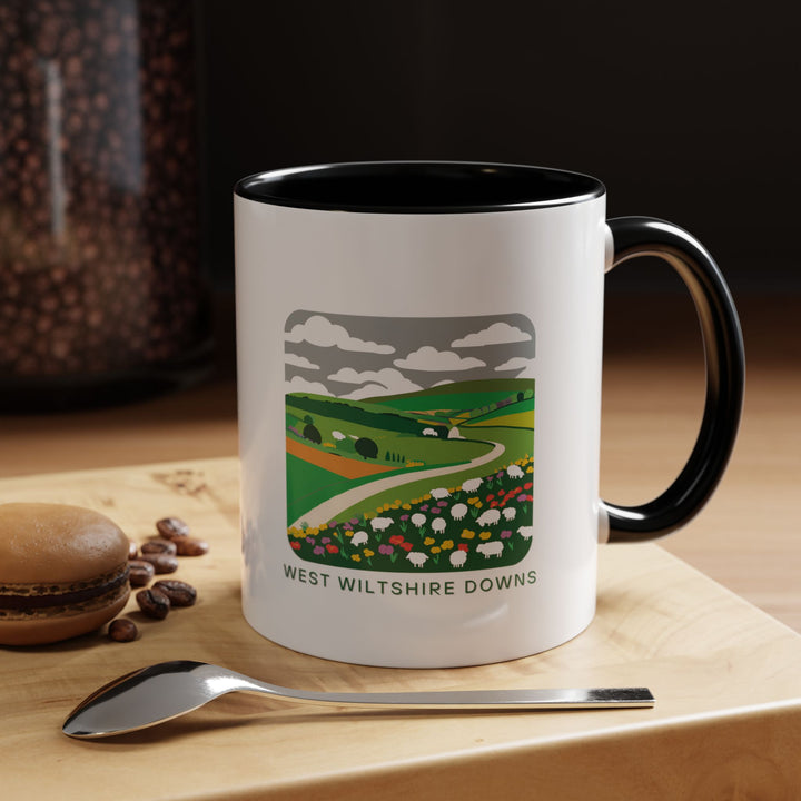 Celebrate the spirit of the West Wiltshire Downs with this mug featuring vibrant images of the region's natural wonders. Dishwasher and microwave safe, made from durable ceramic, ideal for coffee or tea lovers seeking a unique and artistic mug that captures the essence of West Wiltshire Downs.