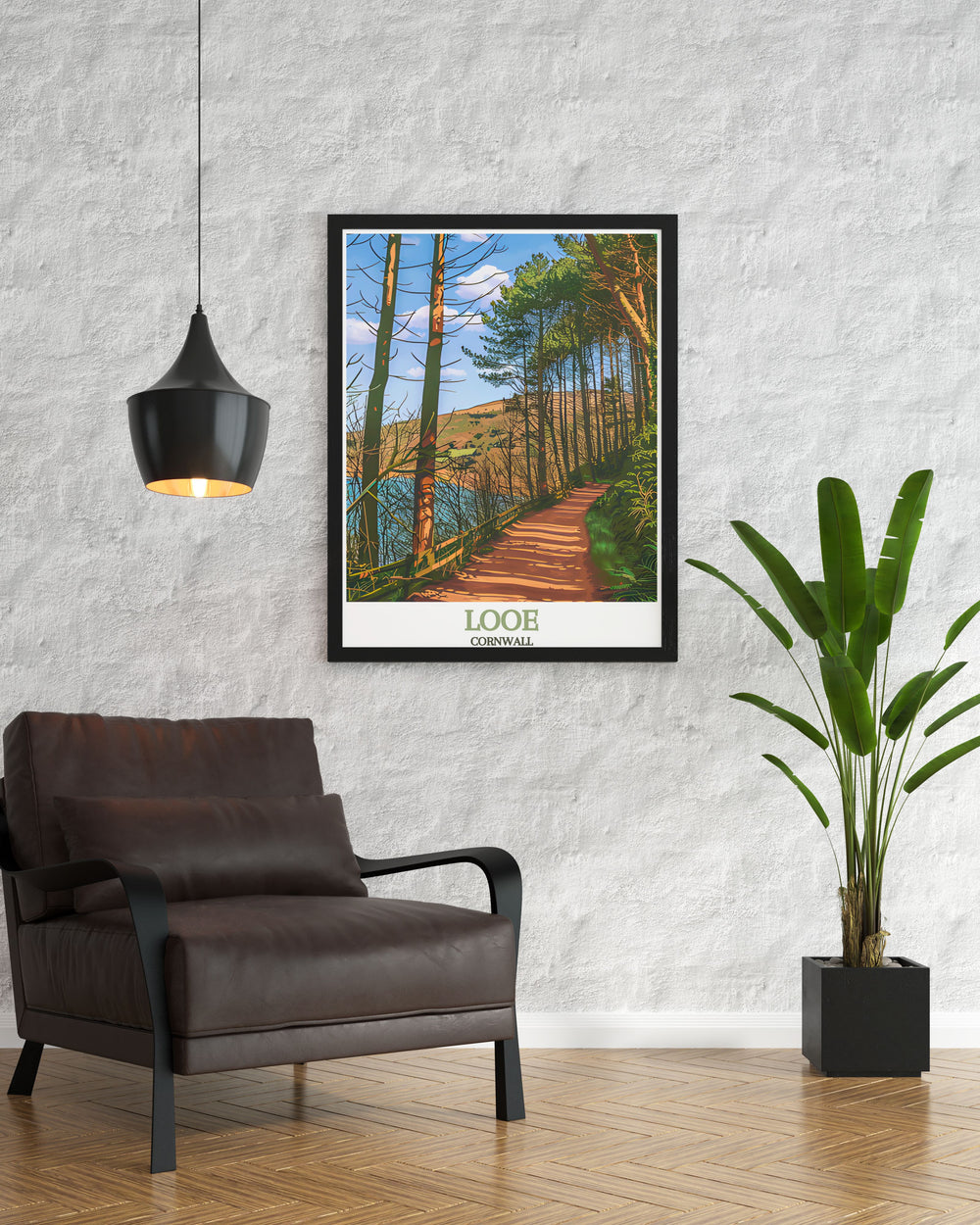 Beautiful The Kilminorth Woods modern prints featuring a vibrant illustration of the picturesque woodland in Cornwall these travel prints bring the tranquility of The Kilminorth Woods into your living space making them a stunning addition to any home decor collection.