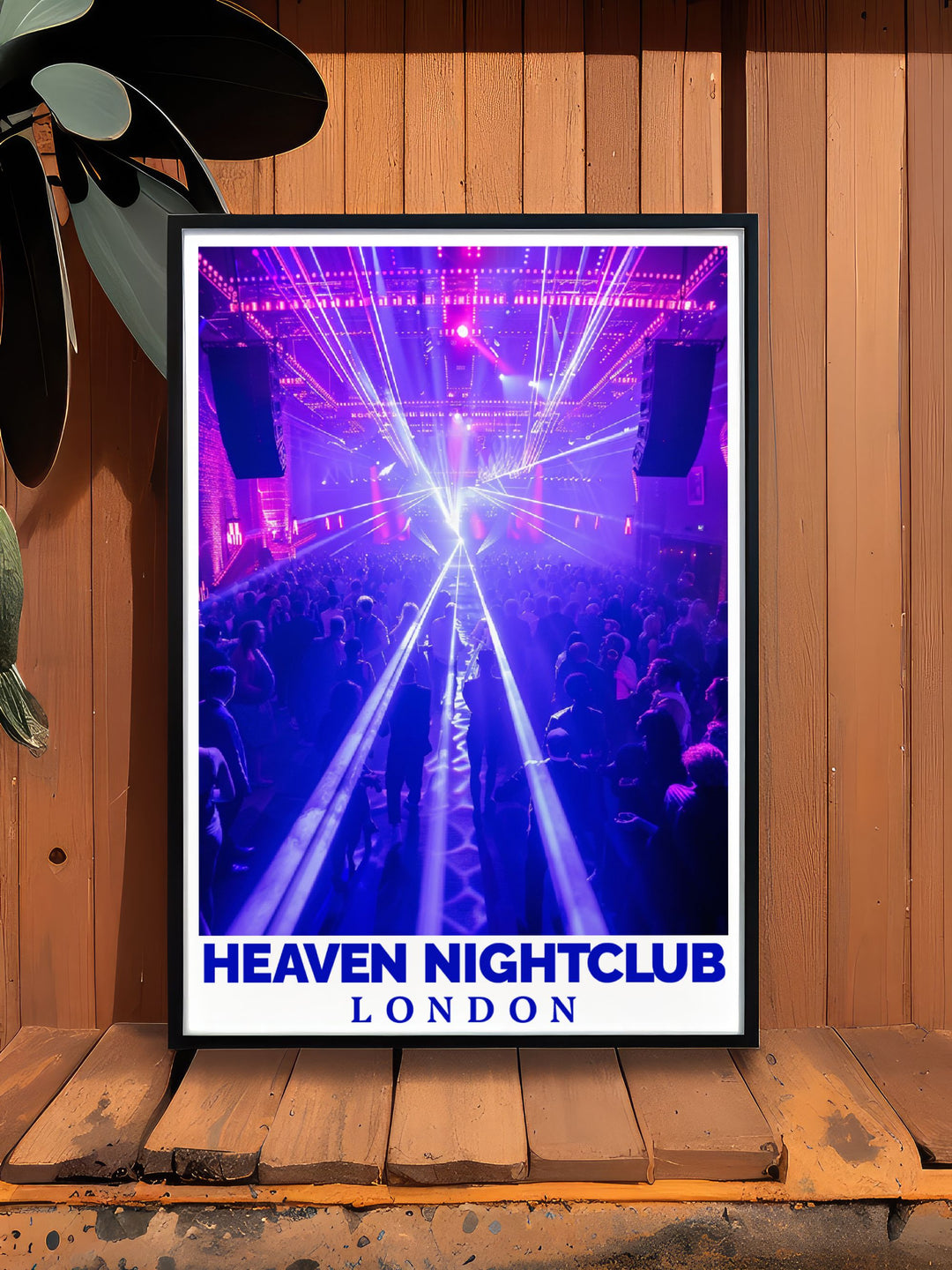 a poster of a night club with purple lights