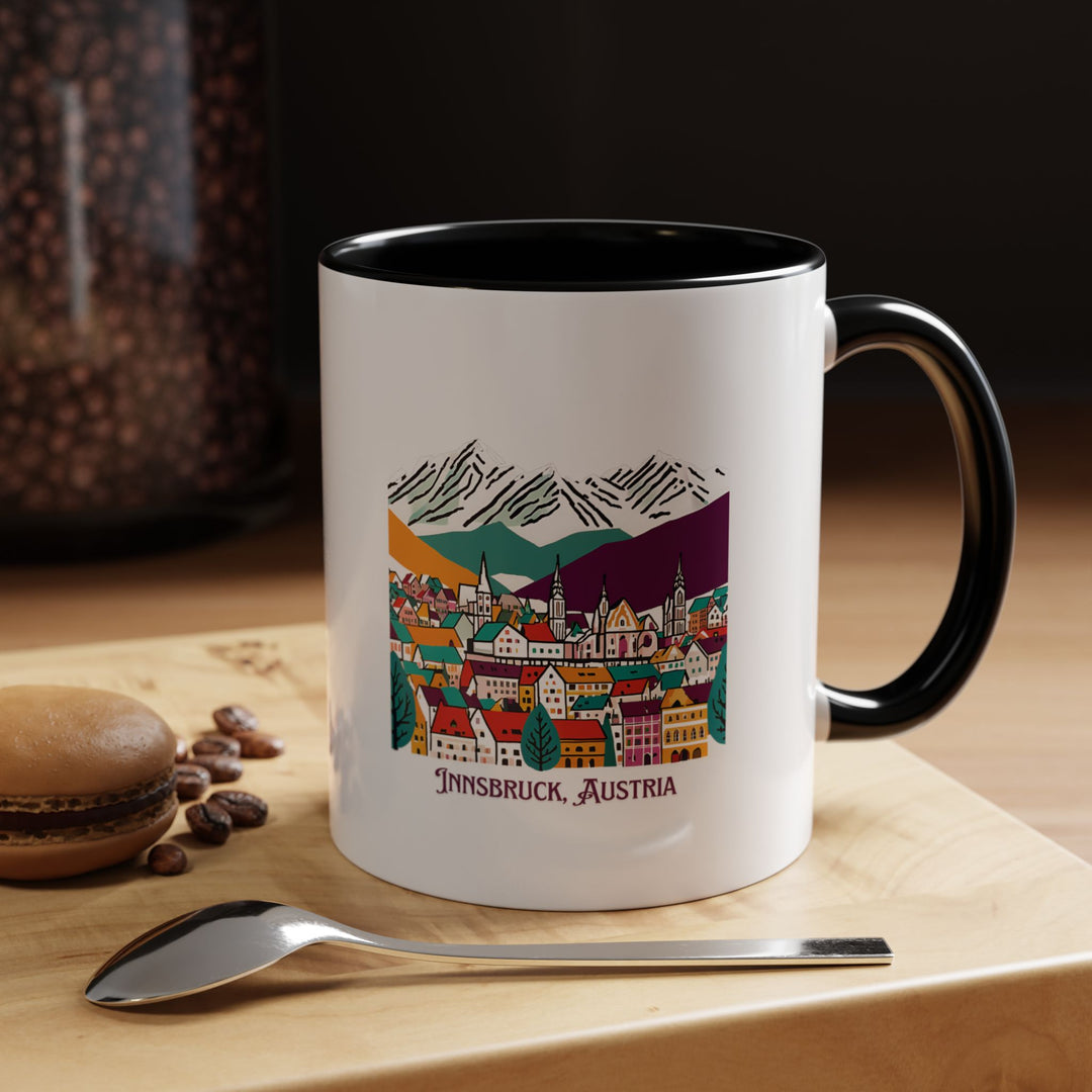 Add Innsbruck’s charm to your daily routine with this ceramic mug. Featuring intricate designs inspired by the city’s vibrant culture and natural beauty, it is dishwasher-safe and perfect for coffee or tea lovers. A thoughtful keepsake for travelers.