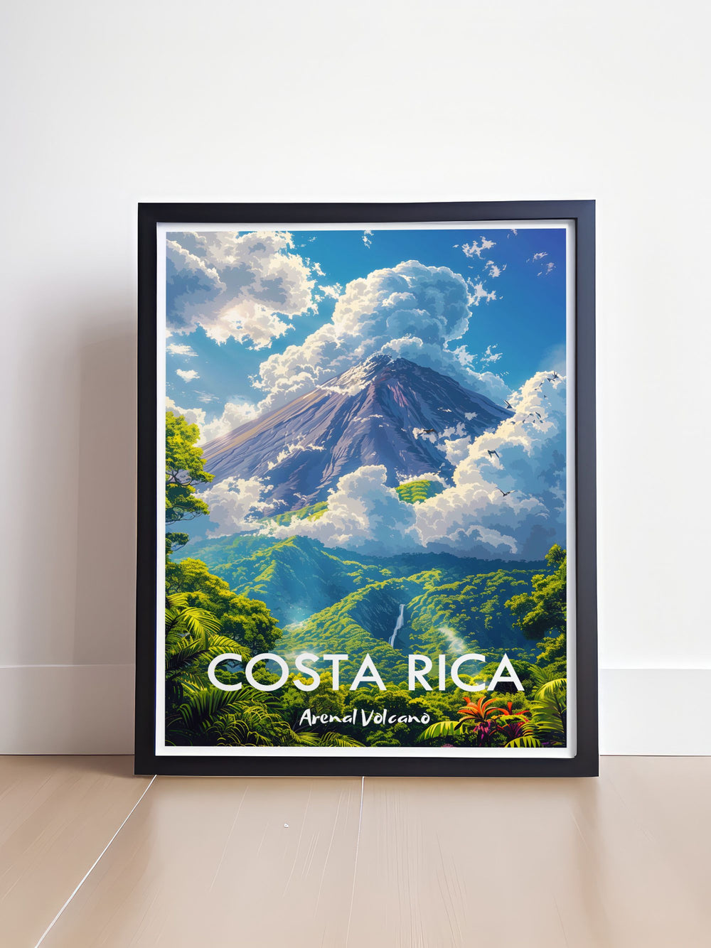 Explore the lush landscapes and thrilling activities around Arenal Volcano with this high quality art print. Perfect for adventure seekers and nature enthusiasts, this poster captures the excitement of zip lining, hiking, and rafting in Costa Ricas premier destination. Add a touch of adventure to your decor with this vibrant print.