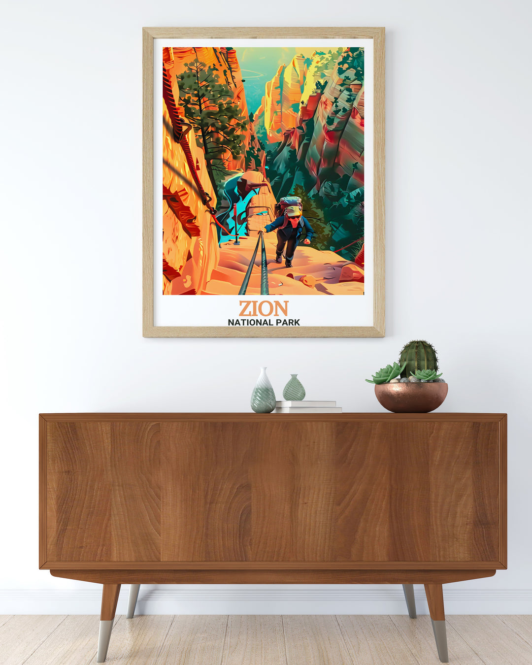 Angels Landing stunning print highlighting dramatic rock formations and panoramic views ideal for creating a unique and inviting atmosphere in your home or office perfect for nature enthusiasts