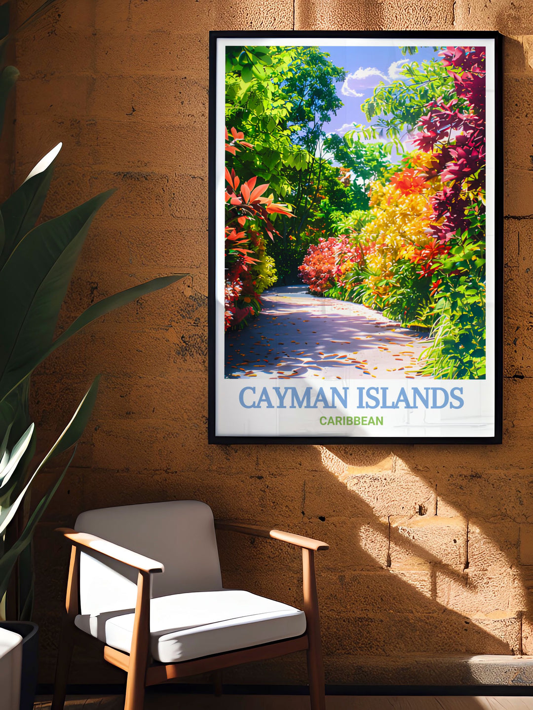 Captivating Queen Elizabeth II Botanic Park poster highlighting the scenic landscapes of the Cayman Islands perfect for creating a tranquil ambiance in your living space and available as a travel poster print or personalized gift