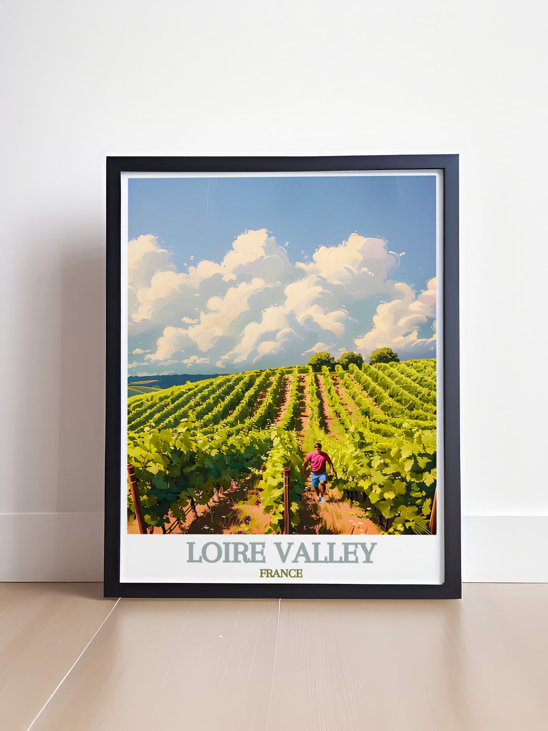 This Vineyards and Wineries artwork captures the breathtaking views of the Loire Valley making it a perfect addition to your living room decor. Bring a piece of France into your home with this beautiful travel print featuring lush vineyards and elegant wineries.