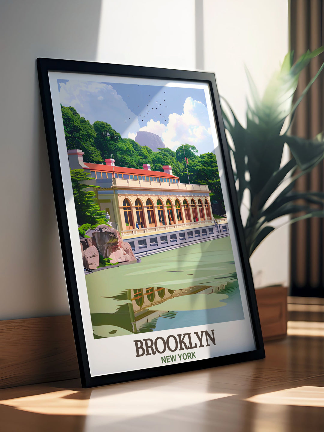 Detailed Prospect Park print capturing the serene ambiance and natural charm of the NYC park an excellent addition to your travel prints collection and home decor