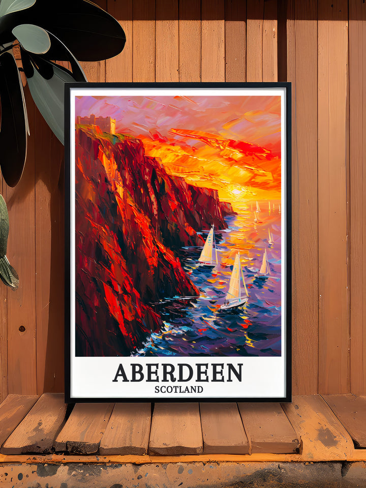 North Sea Wall Decor highlighting the expansive and ever changing North Sea as seen from the shores of Aberdeen. The artwork captures the essence of Scotlands coastal life, blending the seas natural beauty with the regions rich cultural heritage