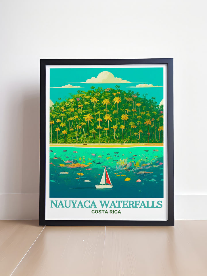 Bring the beauty of Costa Rica into your home with this Cano Island wall art print perfect for modern decor the vibrant colors and detailed design make this poster a standout piece that adds a sense of tranquility and elegance to any space in your home