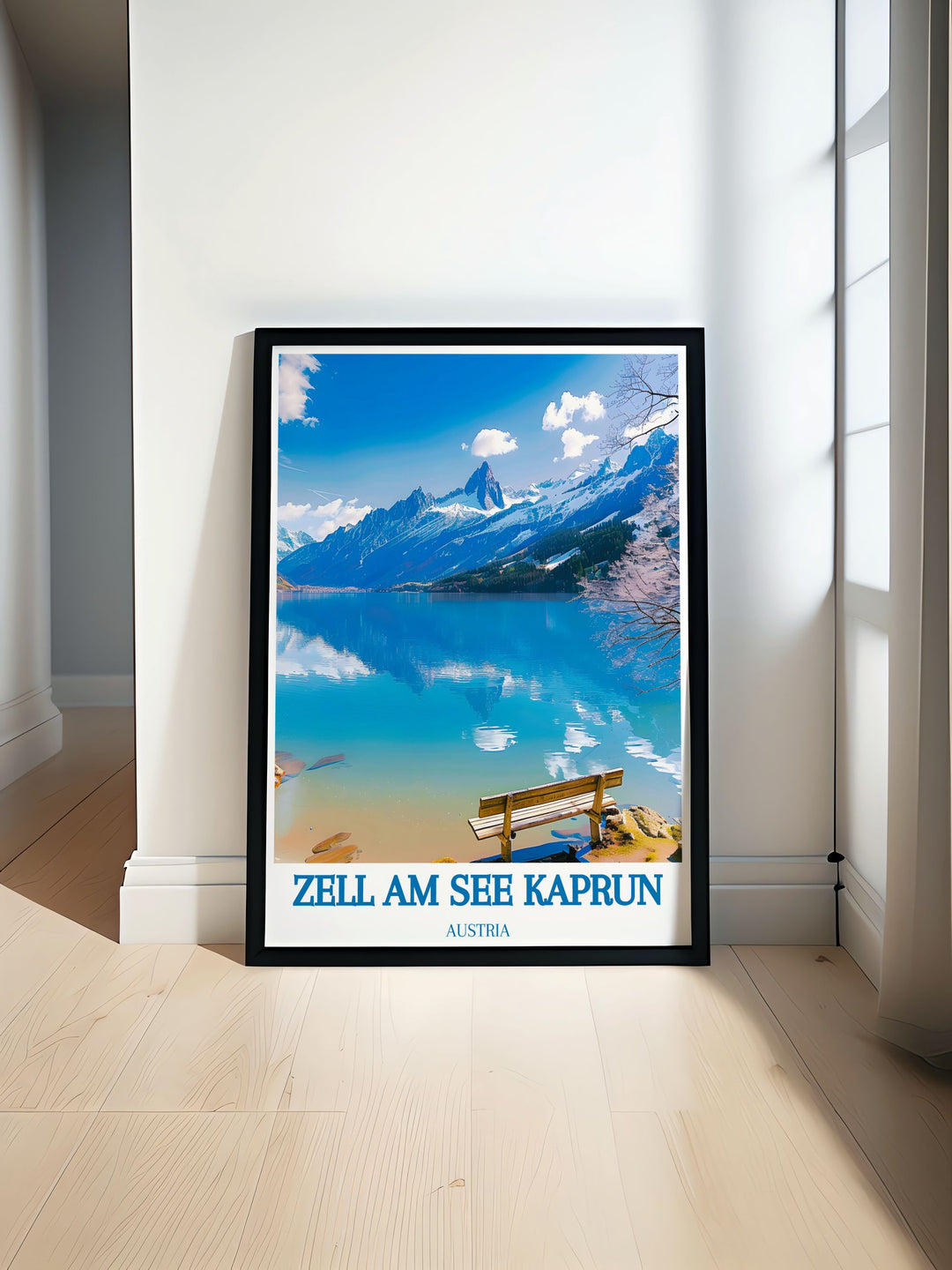 Discover the beauty of Zell am See Kaprun with this travel poster. The detailed illustration showcases the regions stunning alpine scenery, from the majestic peaks and glistening lake to the charming ski resort, inviting you to explore Austrias winter wonderland. This poster is a beautiful reminder of the serene and picturesque setting of Zell am See Kaprun.