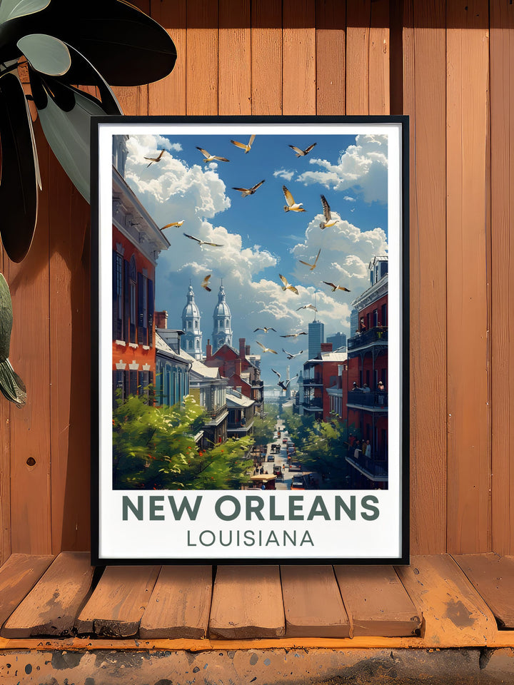 Elegant The French Quarter artwork capturing the essence of New Orleans ideal for home decor or as a special gift for anyone who appreciates the rich history and culture of Louisiana