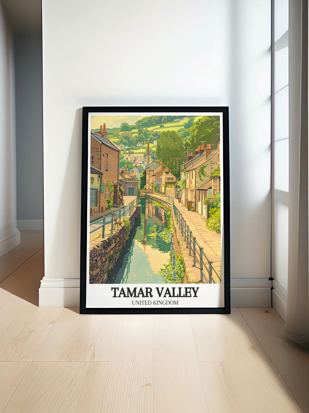 Experience the tranquility of Tavistock Canal River Tamar with this stunning vintage travel print. Perfect for adding a touch of elegance to your home decor, this print showcases the serene beauty of Tamar Valley AONB with vibrant colors and intricate details.