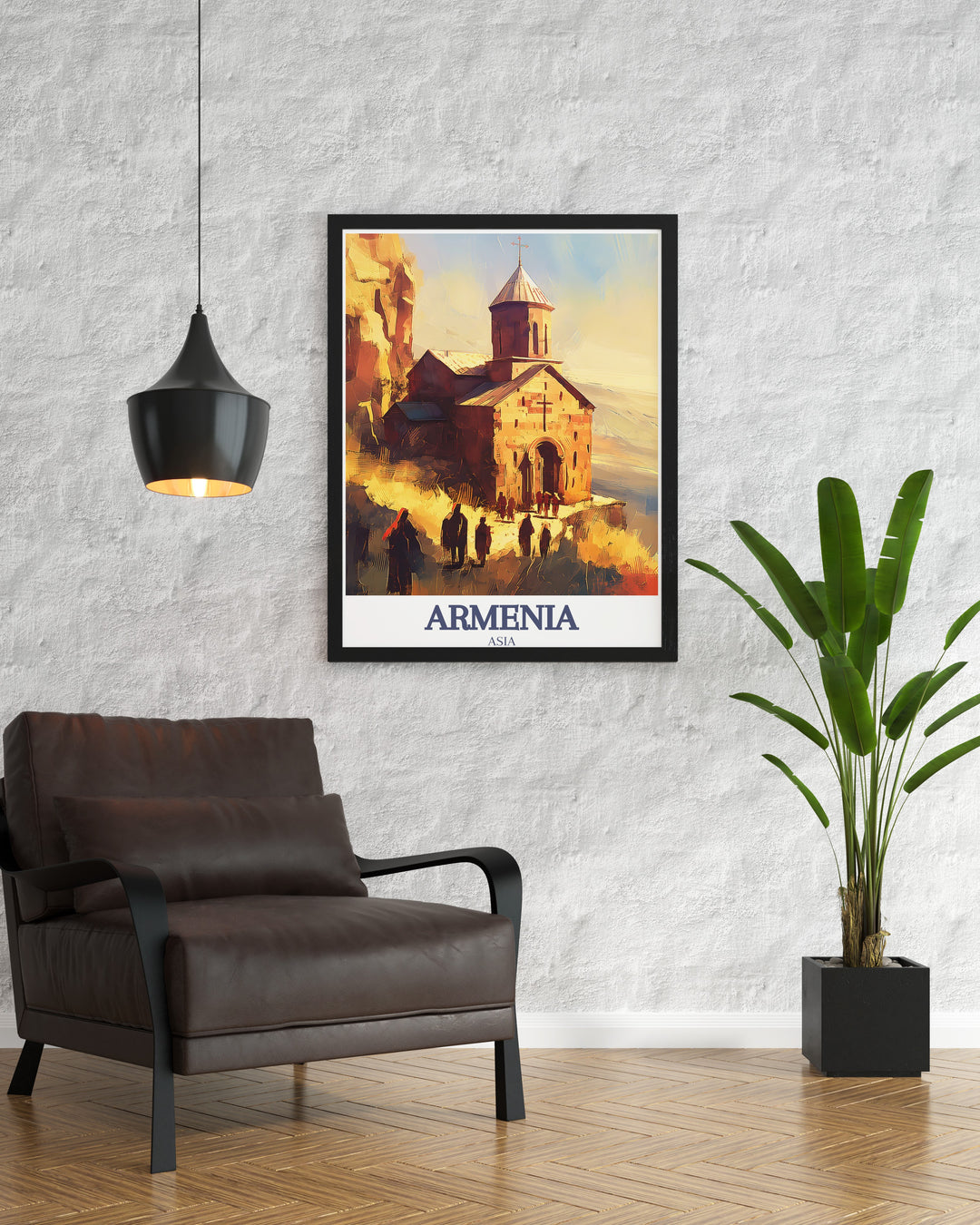 This Noravank Monastery travel print highlights the cultural significance of this Armenian landmark, beautifully framed by the natural surroundings of Amaghu. Ideal for lovers of history and architecture, this wall art brings the essence of Armenia into your home.