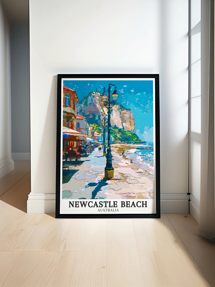 Merewether Beach Poster captures the energy and beauty of one of Newcastles most famous beaches. The prints detailed depiction of the waves and shoreline makes it a dynamic addition to any decor. Perfect for beach lovers and surfers alike, this poster brings the vibrant spirit of Merewether Beach into your space.