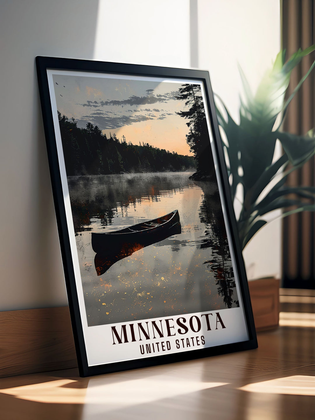 Boundary Waters Canoe Area Wilderness Framed Prints showcasing the unique landscapes of Minnesota perfect for living room or office decor bringing a touch of sophistication and natures beauty into your space.