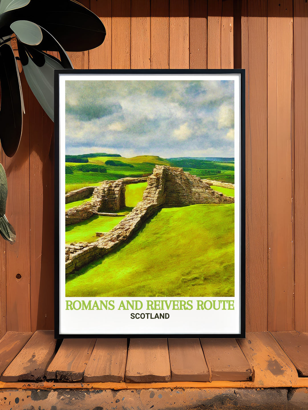 This stunning poster print of Housesteads Roman Fort and the Reivers Route offers a breathtaking view of Scotlands Great Trail a must have for anyone who enjoys Scottish hiking gifts and elegant home decor perfect for framing and display.