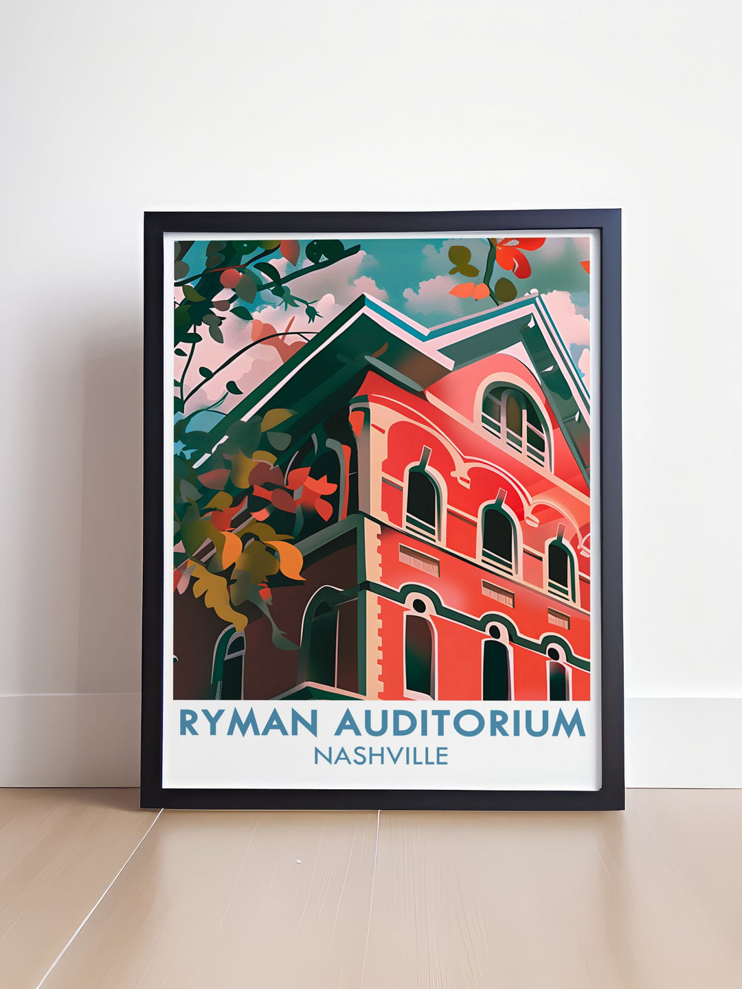 Country music poster featuring Ryman Auditorium stunning modern decor perfect for Nashville Tennessee fans and elegant home decor