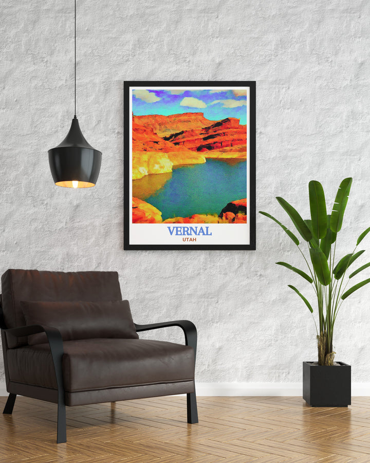 Utah Wall Art featuring the majestic Red Fleet State Park and its iconic sandstone formations. This Vernal print adds a touch of Utahs natural splendor to any room, making it a perfect addition to your home decor or a thoughtful gift for Utah enthusiasts.