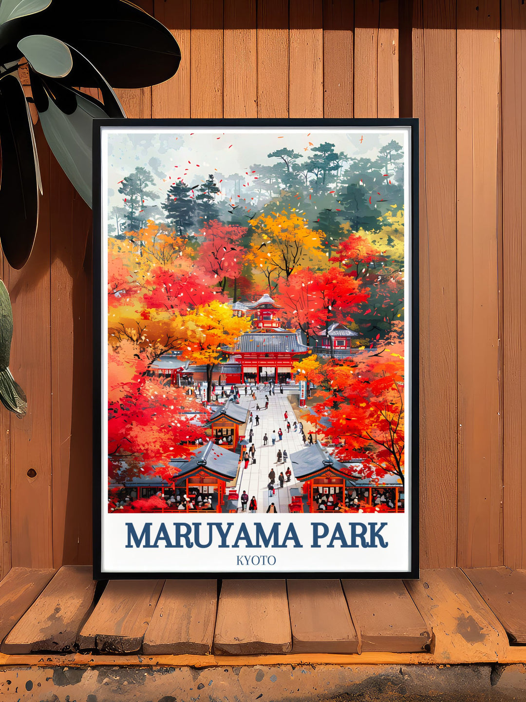 Beautifully detailed Kyoto Yasaka Shrine art print with cherry blossoms ideal for adding elegance to any living space a perfect travel poster for those who love Japan and a thoughtful gift for friends and family who appreciate fine art