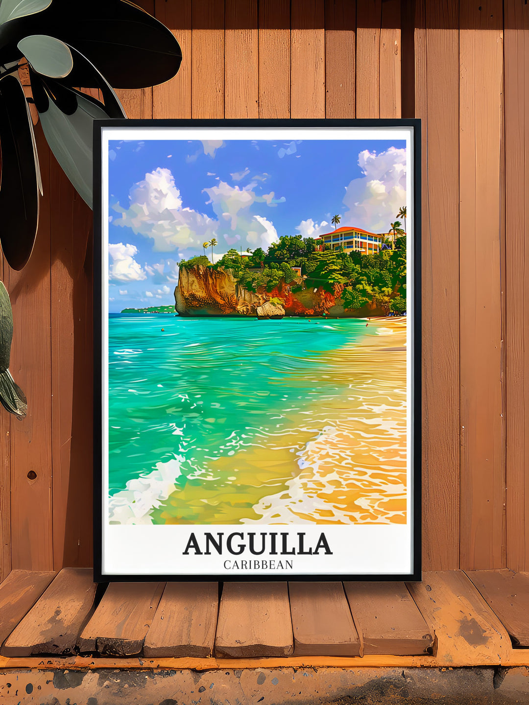 Meads Bay Meads Bay Beach Stunning Living Room Decor captures the peaceful ambiance of Anguilla’s coastline creating a relaxing atmosphere in your home perfect for those who dream of tropical getaways and want to bring that feeling into their space