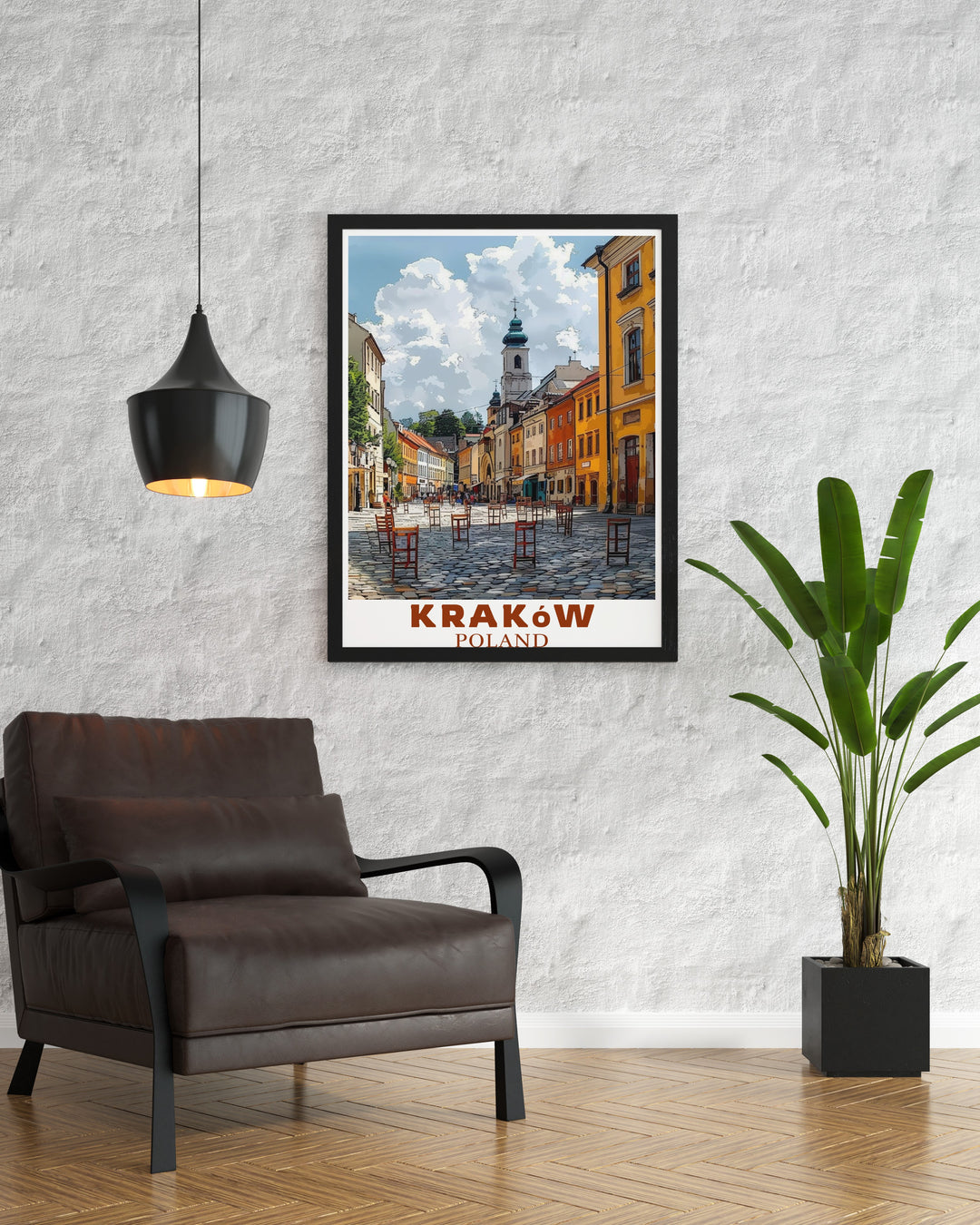 Celebrate the history and beauty of Krakow with this Jewish Quarter poster print. Featuring the vibrant culture and architecture of one of Polands most famous districts, this travel poster adds an element of history to any home.