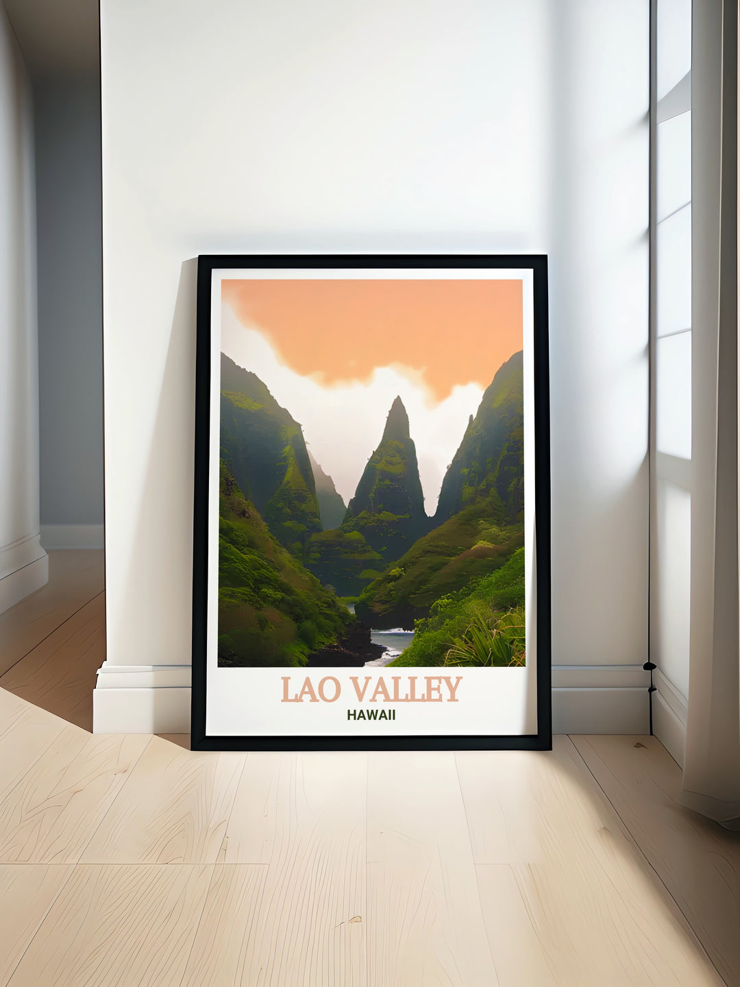 Celebrate Hawaiis natural wonders with this canvas art of Lao Valley State Park. The artwork vividly portrays the lush environment and serene waters, making it a stunning addition to any home.