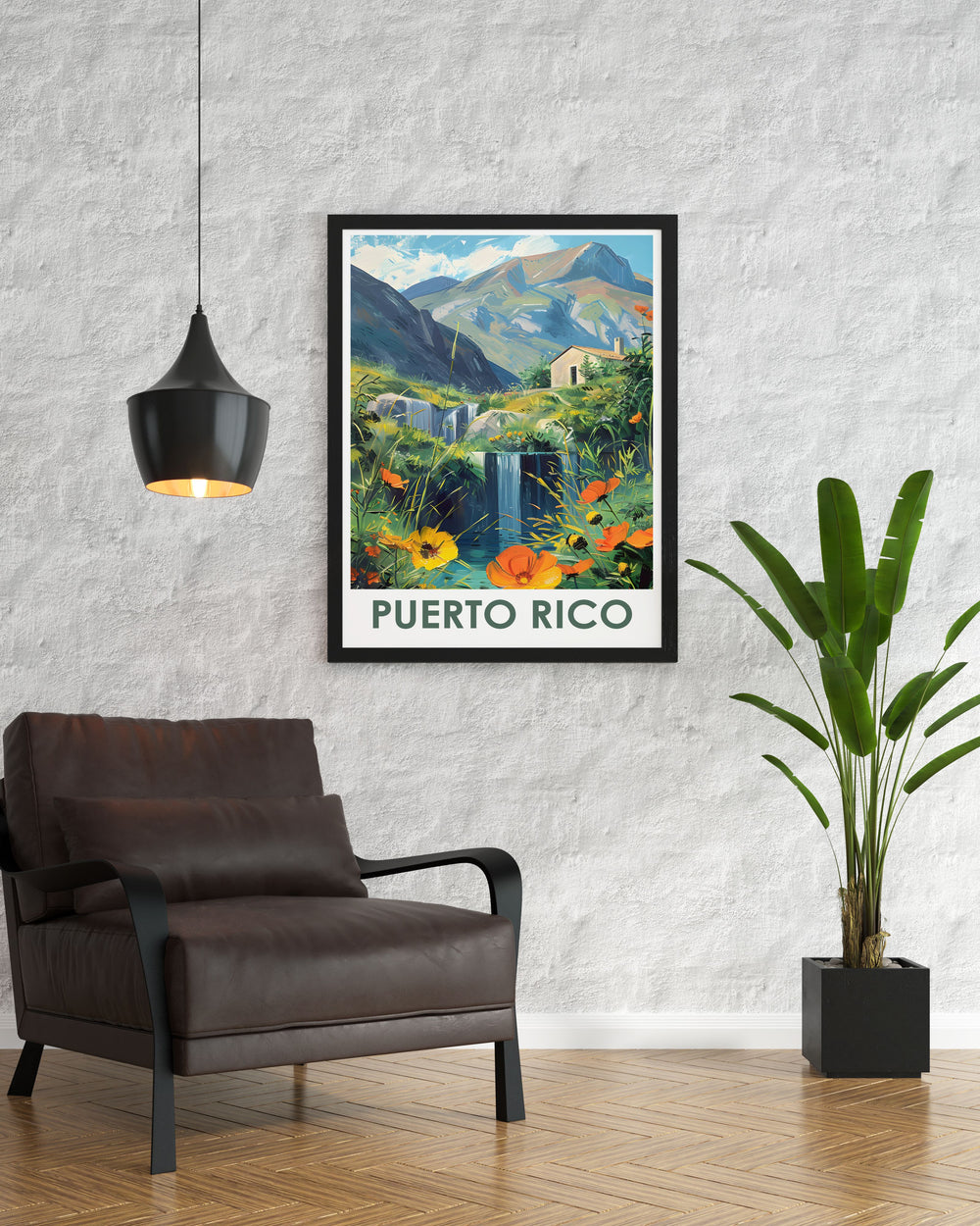 Vintage Arecibo Poster highlighting the beauty of El Yunque National Forest. This stunning travel poster print is ideal for anyone who loves art and nature, making it a unique and charming piece for personalized gifts and home decor.
