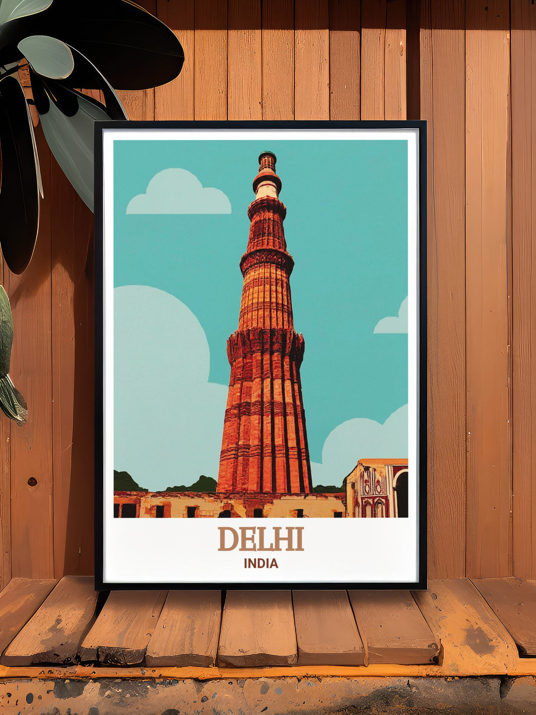 Qutub Minar modern prints of Delhi add a sophisticated touch to your living room decor perfect for creating a focal point that draws admiration