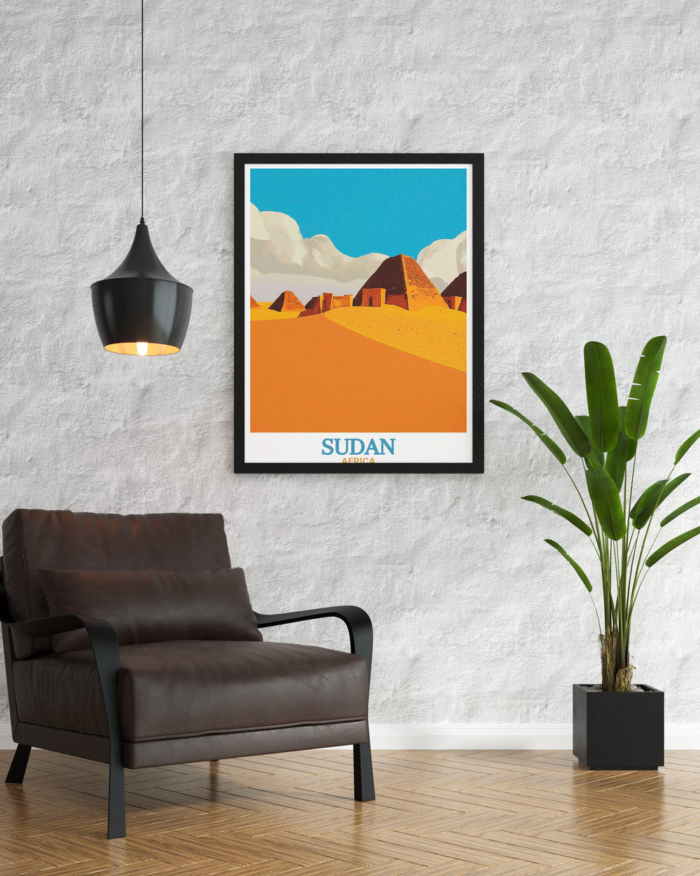 Elegant Meroe Pyramids Modern Prints featuring the stunning landscape of Meroe Pyramids and the iconic city of Khartoum. Perfect for enhancing your living room with sophisticated decor. Ideal for anniversary gifts and Christmas gifts.