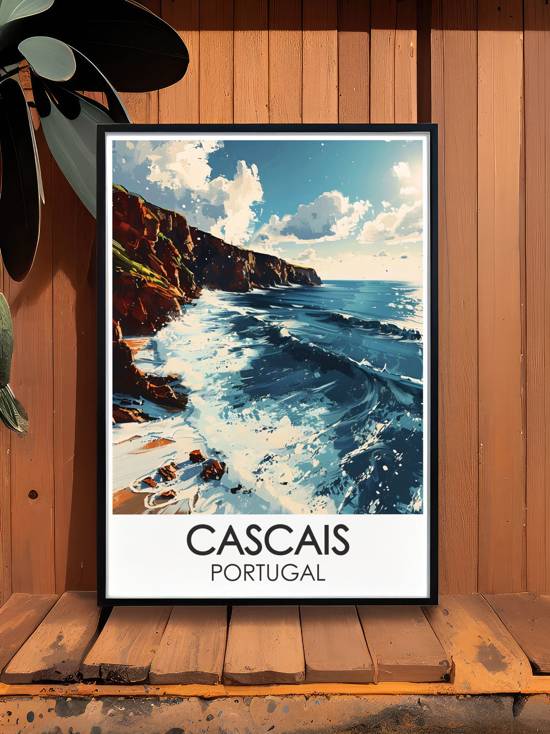 Experience the historic charm of Cascais with this print, featuring cobblestone streets and quaint buildings that reflect the towns rich cultural heritage.