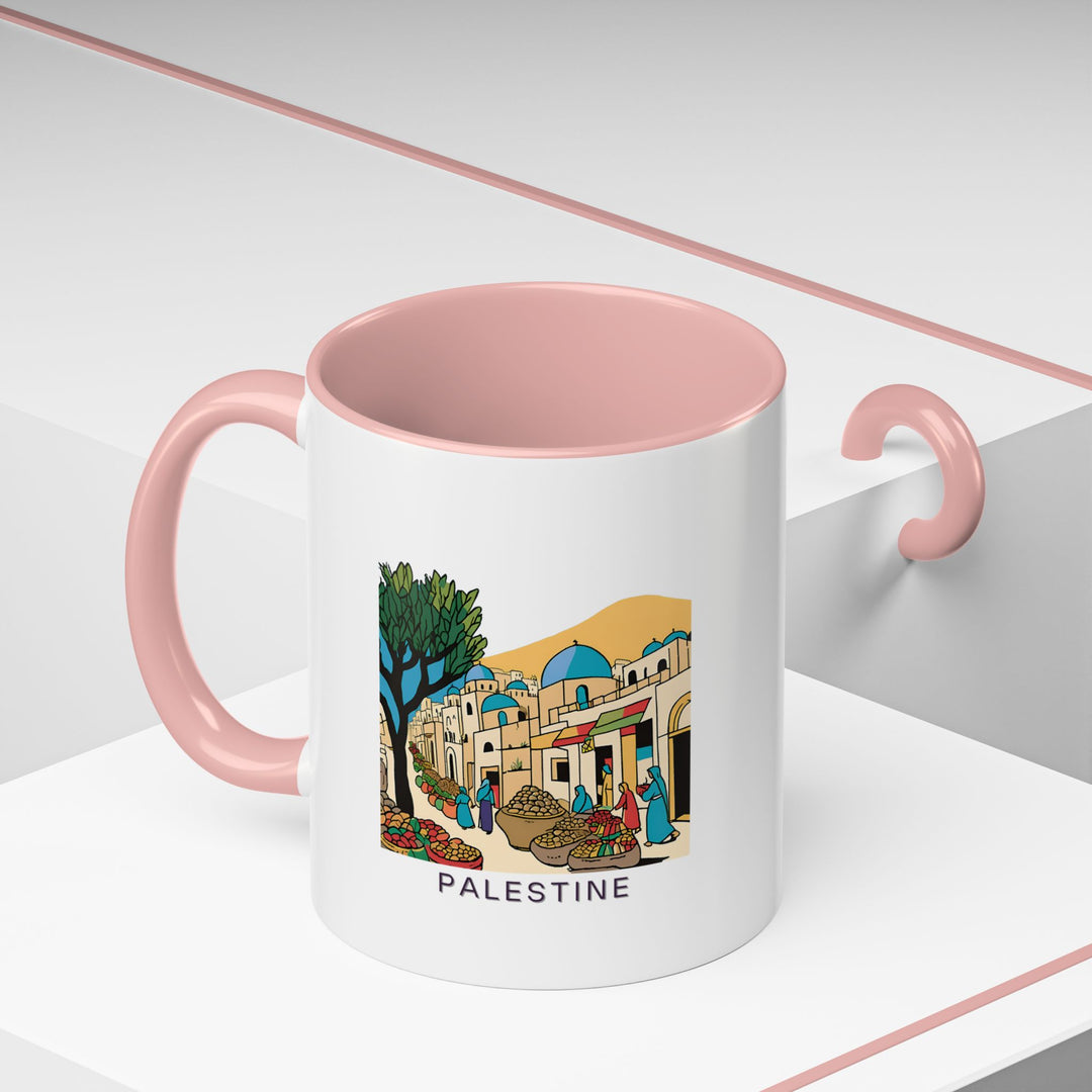 A stylish Palestine mug perfect for coffee and tea lovers. Showcasing detailed designs of Palestine’s iconic architecture and scenic beauty, this ceramic mug is durable, dishwasher safe, and an excellent gift for those who appreciate cultural heritage.