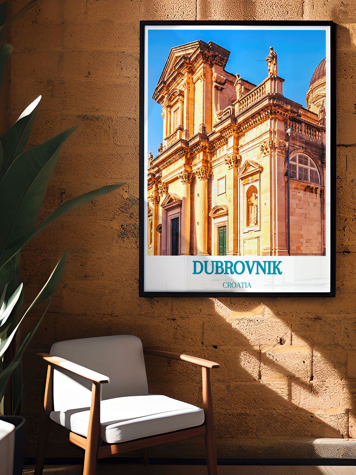 Stunning wall art of Dubrovniks Cathedral, capturing the charm and historical significance of this iconic landmark, perfect for any living space.