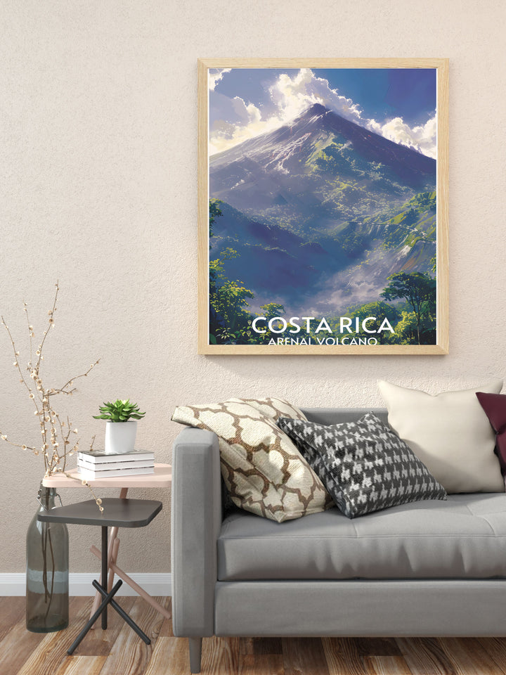 Arenal Volcano in full eruption, showcasing the dramatic power and beauty of nature in this captivating wall art.