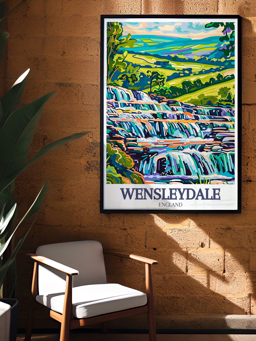 Capture the essence of the Yorkshire Dales with this Wensleydale poster. Depicting the rolling hills and Aysgarth Falls, the print offers a serene and nostalgic view of North Yorkshires most picturesque landscapes. Ideal for framing or gifting to adventure lovers.