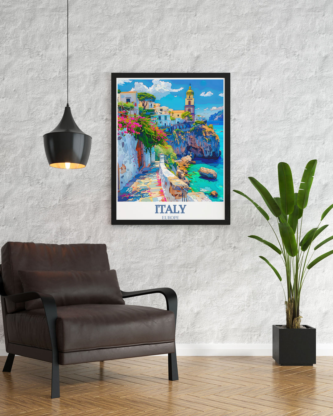 The remarkable beauty of Italy captured in this wall print, emphasizing the stunning landscapes and iconic landmarks. This travel print is a lovely reminder of memorable moments spent exploring the wonders of Italy.