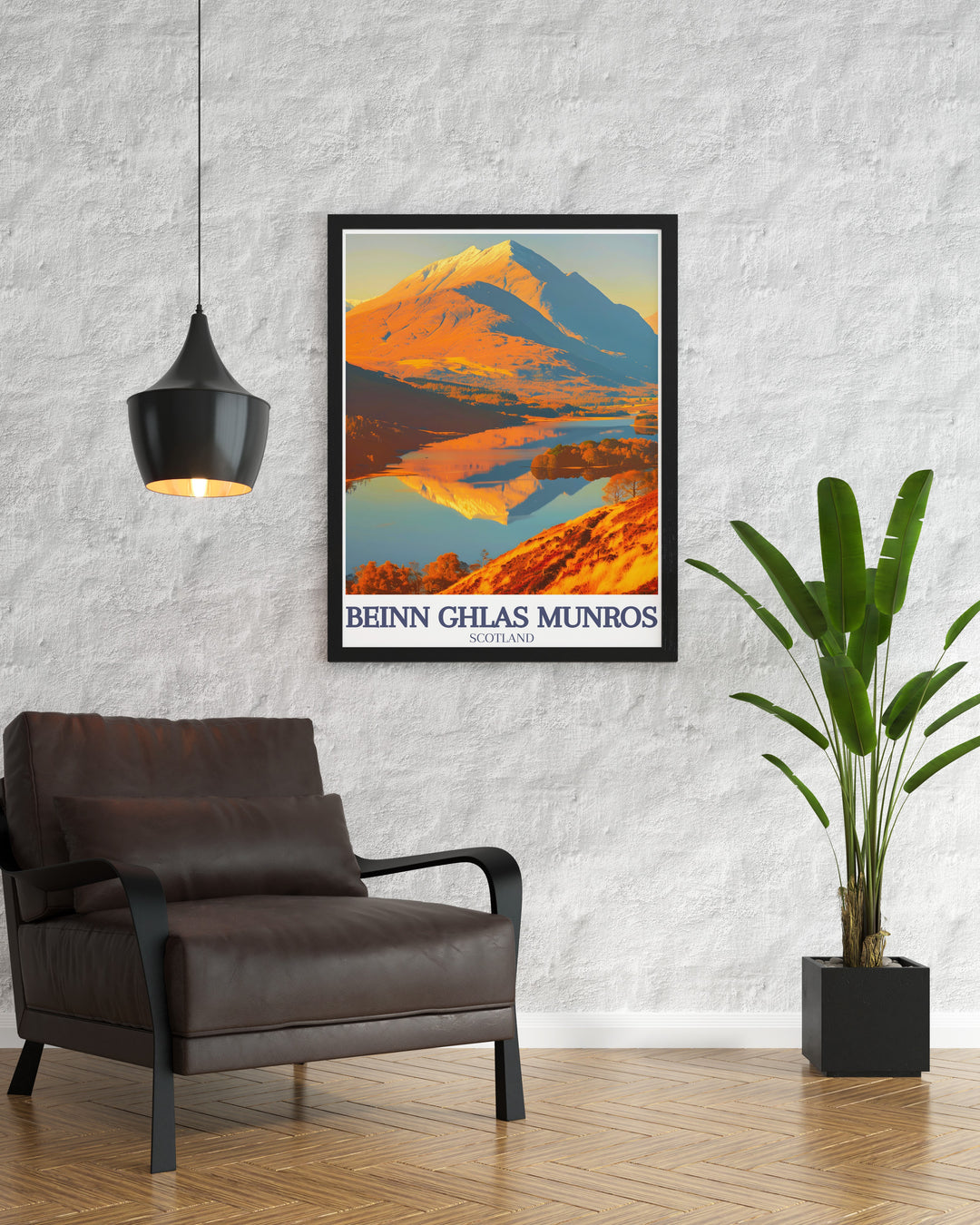 Beinn Ghlas and Ben Lawers poster with Loch Tay in the background highlighting the picturesque views of the Scottish Highlands. A great addition to any wall art collection for lovers of nature and adventure.