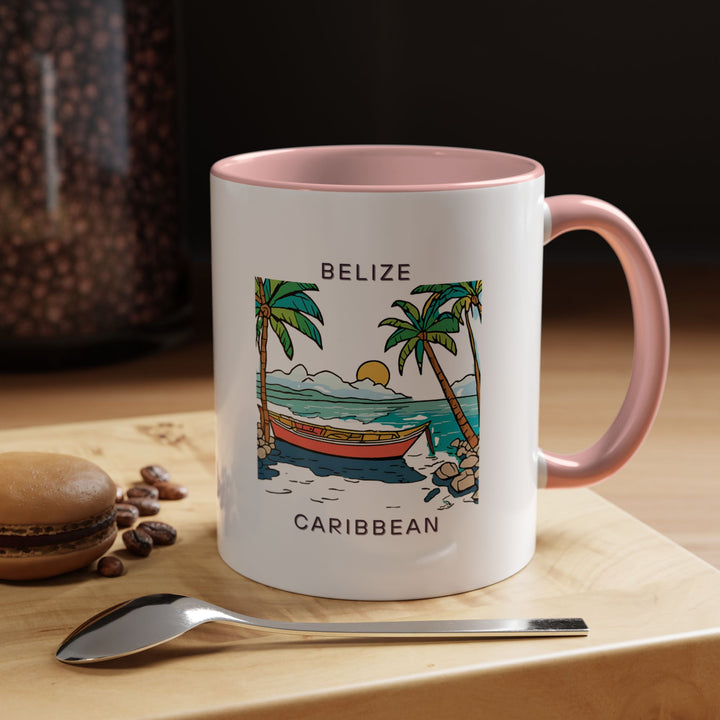 This Caribbean mug celebrates the vibrant culture of Belize with intricate designs. Dishwasher-safe and crafted from ceramic, it is perfect for coffee or tea lovers and makes a meaningful keepsake for fans of tropical beauty and Caribbean charm.