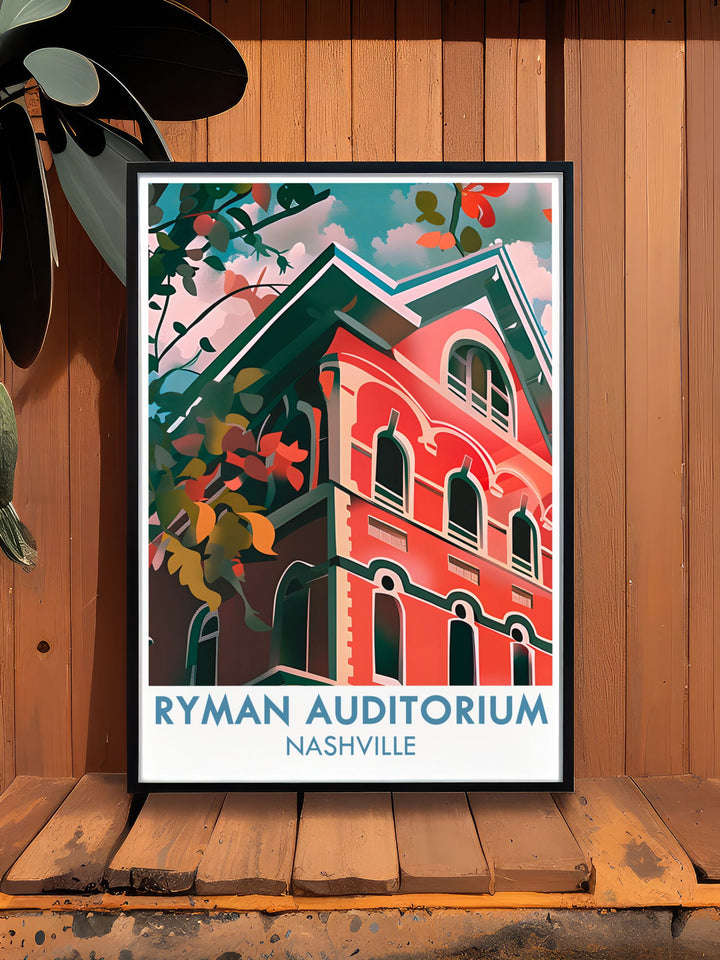 Elegant Ryman Auditorium print country music gift beautiful modern art Nashville Tennessee decor for music lovers stunning living room decor