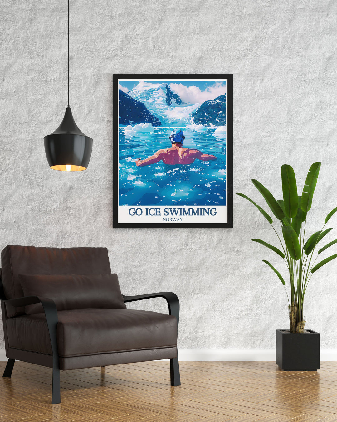 The Ice Swimming Poster offers a glimpse into Norways wild swimming culture, with stunning visuals of the Lofoten Islands. Perfect for adventurers and outdoor enthusiasts, this print celebrates the beauty of nature.