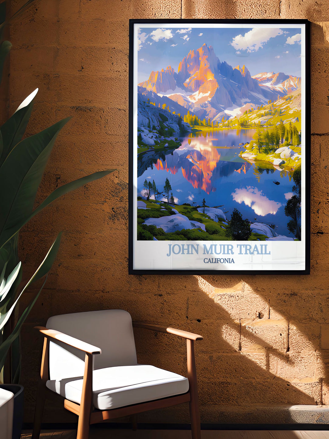 Capturing the dramatic scenery of the Ansel Adams Wilderness, this travel poster brings the stunning beauty of this pristine area into your home decor. Perfect for those who love rugged landscapes and serene wilderness.
