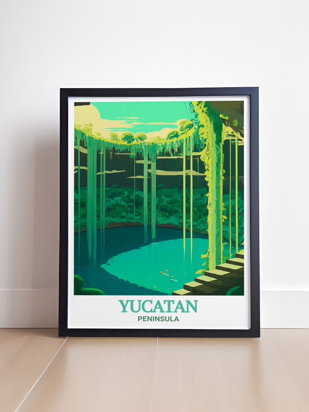 This canvas art features the iconic Cenote Ik Kil in the Yucatan Peninsula, combining natural beauty with historical significance. Perfect for adding a sense of adventure to your living space.