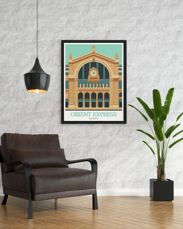 Inspire your next European adventure with this Gare de lEst wall poster, featuring the stunning architecture and historic ambiance of Paris most famous train station. The detailed imagery and vibrant colors make it a standout piece for any room that celebrates travel and culture.