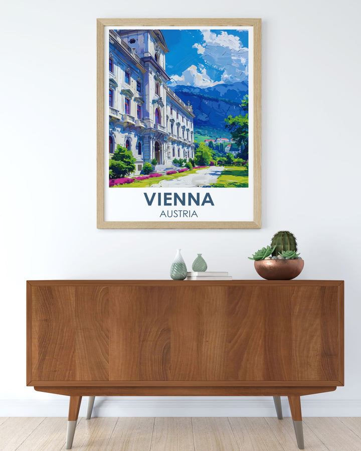 Vienna Art Print showcasing the magnificent Belvedere Palace a timeless piece for art enthusiasts and history lovers perfect for enhancing your living space with a touch of Viennas charm